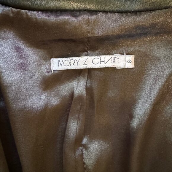 Ivory & Chain Bessie vegan suede cropped moto biker jacket (size S US, 8 AUS) - Picture 10 of 15